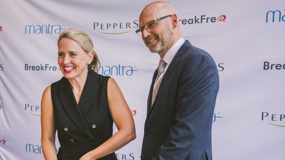 Minister for Tourism Kate Jones and Mantra Group COO Tomas Johnsson