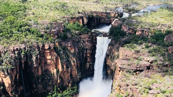 Kakadu's Jim Jim Falls puts on a great show during the Kakadu Green Season.