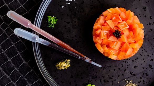 Bloody Mary Tartare & Balsamic Pearls