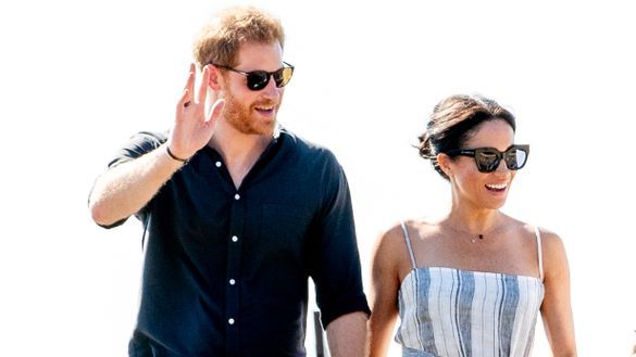 The Duke and Duchess of Sussex arrive on the Kingfisher Bay Resort jetty