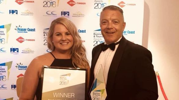 Kingfisher Bay Resort General Manager David Hay, and Amy Theuerkauf