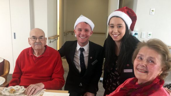 Peter Kennison and Kathleen Fletscher with Sheraton Melbourne staff