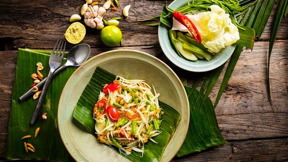 Som Tam - one of Thailand most popular dishes Som Tam - one of Thailand most popular dishes