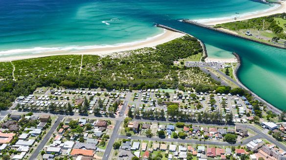 Reflections Holiday Parks Tuncurry from the air Reflections Holiday Parks Tuncurry from the air