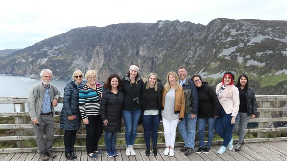 Australian and NZ travel agensts at Slieve League cliffs in Donegal 