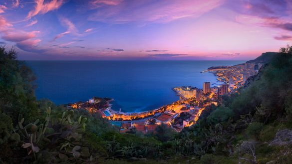 Monaco aerial by night
