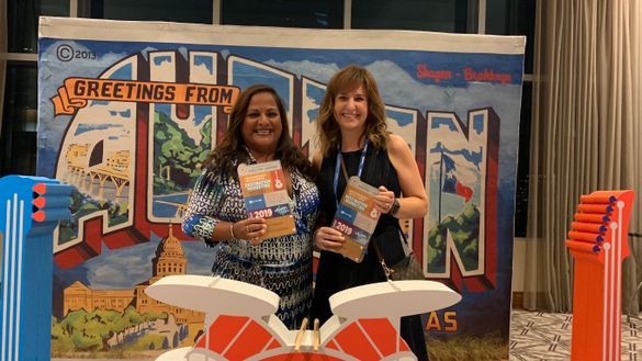 Kim Glen, Director of Marketing and Paulette Lombardi-Fries, President of Travel Costa Mesa accepting Destiny Awards.