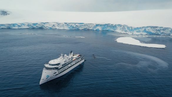The Greg Mortimer at sea