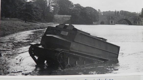 Landing craft undergoing secret testing at Blenheim