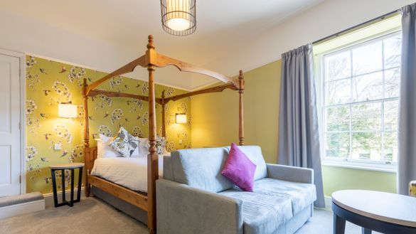 One of the refurbished rooms at the Wisteria Hotel