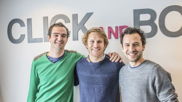 Click&Boat Founders Edouard Gorioux (right) and Jérémy Bismuth (left) with professional offshore yacht racer and Click&Boat ambassador François Gabart (middle) Click&Boat Founders Edouard Gorioux (right) and Jérémy Bismuth (left) with professional offshore yacht racer and Click&Boat ambassador François Gabart (middle)