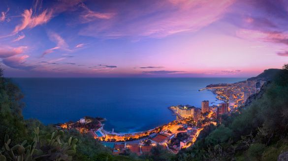 Monaco aerial by night