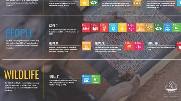 How We Tread Right's 11 Goals, developed to advance the United Nations Global Goals 