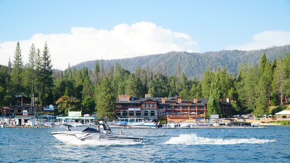 Boating on beautiful Bass Lake