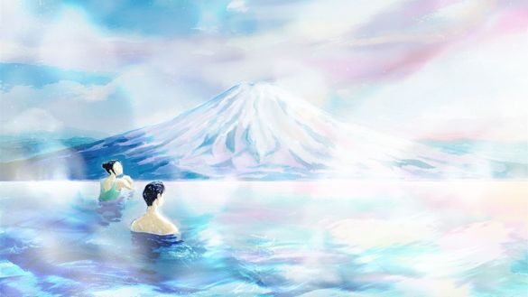 [HOSHINOYA Lodge Niseko] Onsen Pool Illustration