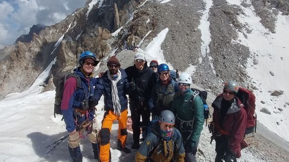 Our trekking group on the Mazeno La high pass at 5,400m