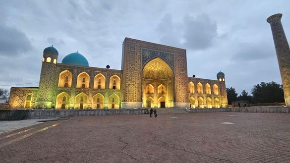 Registan Square at night, Uzbekistan