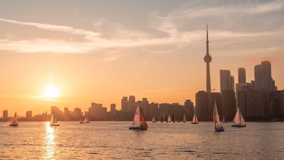Sunset view of Toronto