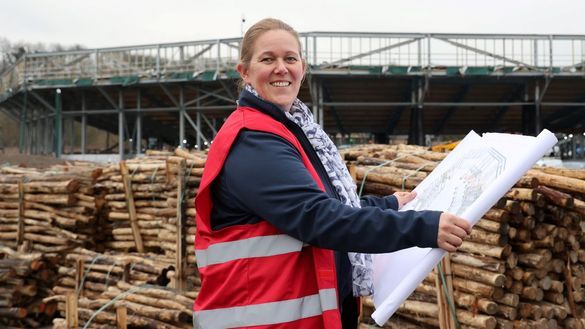 2 - Anna Warnecke, CEO of Kynren, consults plans for The Lost Feather.