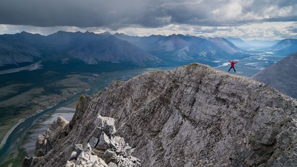 Hiking in the mountains above the Wind River, Yukon