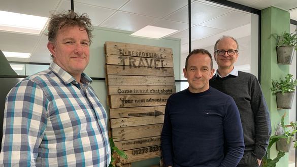 L-R Responsible Travel Co-managing directors Richard Skinner and Tim Williamson, and co-founder Justin Francis OBE